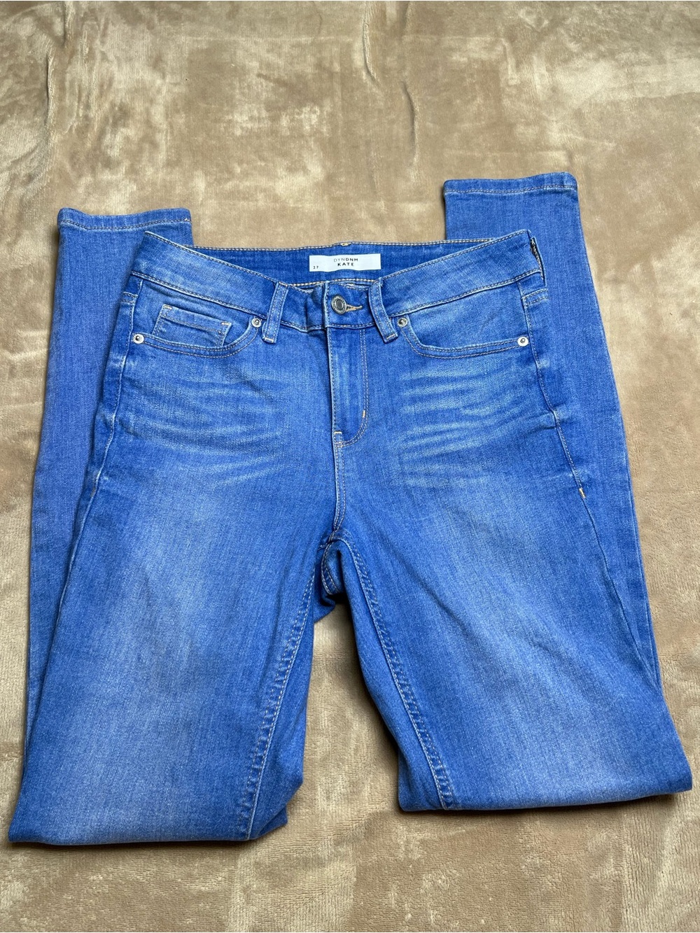 DYNAMITE 'Kate' Classic Mid-Rise Faded Medium Blue Skinny Jeans - Sz 27